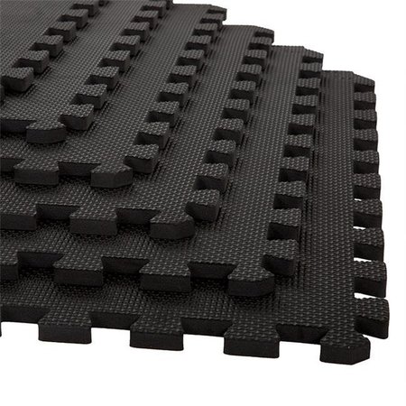 STALWART Stalwart 75-ST6001 24 x 24 x 0.50 in. Interlocking EVA Foam Padding Foam Mat Floor Tiles; Black - Pack of 6 75-ST6001